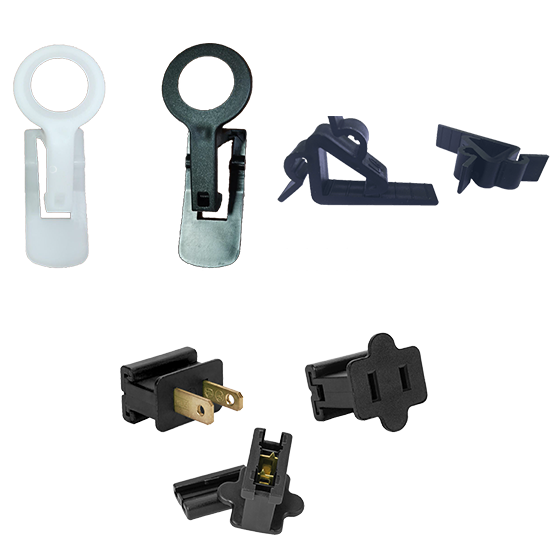 Commercial Christmas lighting plugs and clips